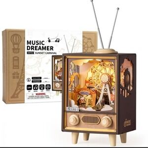 Sealed Package* Rolife Music Dreamer Sunset Carnival Wooden Puzzle TV Brown NEW